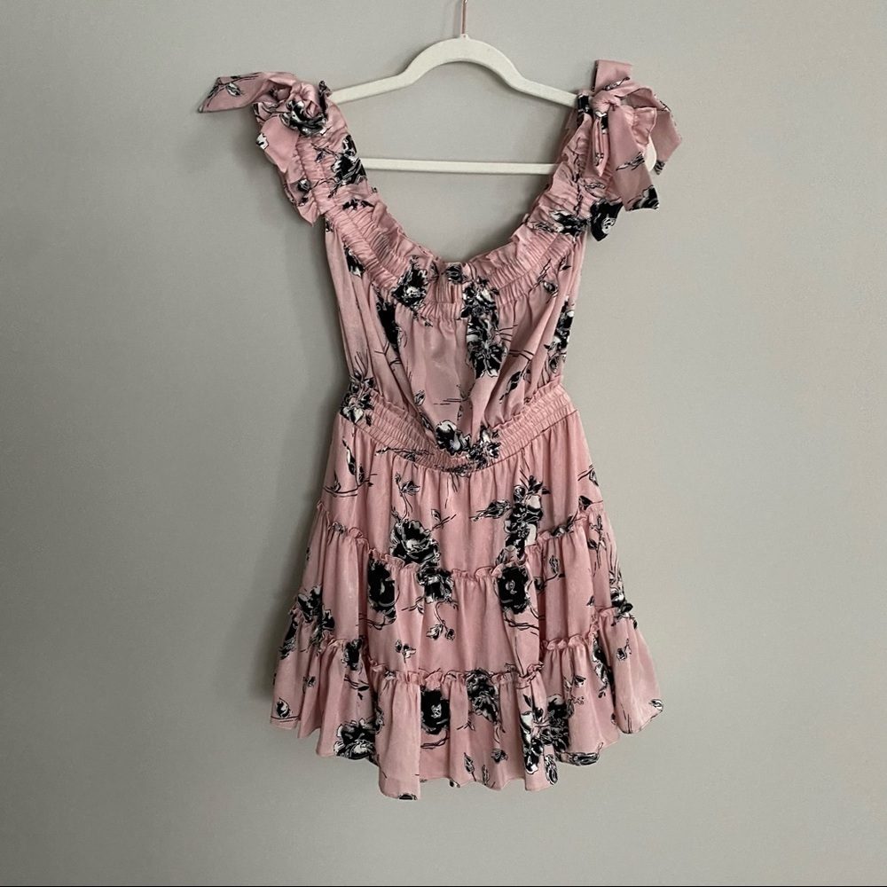 Misa Los Angeles Laiyin Dress Off the Shoulder Ruffle Pink Womens‎ Small - Picture 2 of 6